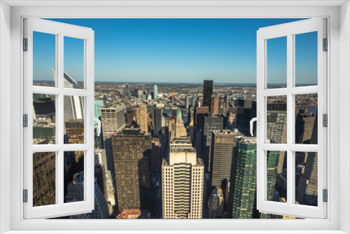 Fototapeta Naklejka Na Ścianę Okno 3D - New York City. Wonderful panoramic aerial view of Manhattan Midtown Skyscrapers.