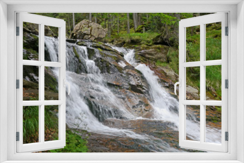 Fototapeta Naklejka Na Ścianę Okno 3D - Rieslochwasserfälle - Risslochwasserfälle bei Bodenmais, größter Wasserfall im Bayerischen Wald
