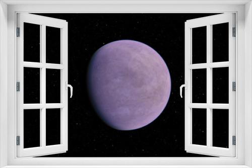 Fototapeta Naklejka Na Ścianę Okno 3D - Exoplanet 3D illustration planet lilac on a background of black sky (Elements of this image furnished by NASA)