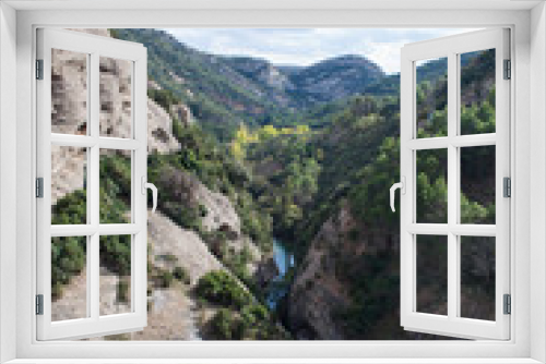 Fototapeta Naklejka Na Ścianę Okno 3D - Sierra de Guara y embalse de vadiello