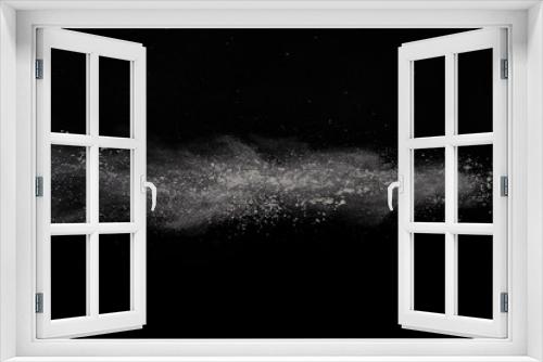Fototapeta Naklejka Na Ścianę Okno 3D - White powder explosion on black background. Colored cloud. Colorful dust explode. Paint Holi.