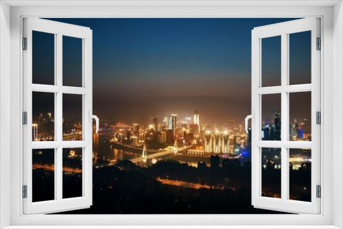 Fototapeta Naklejka Na Ścianę Okno 3D - Chongqing Urban buildings night