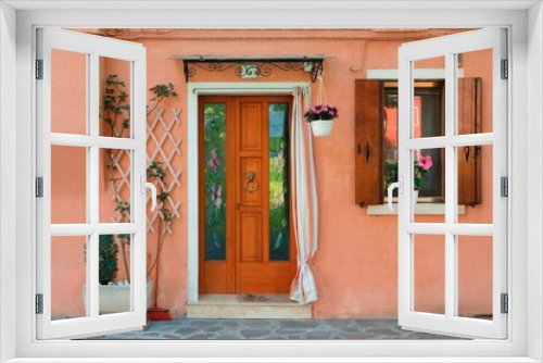 Fototapeta Naklejka Na Ścianę Okno 3D - Colorful Burano closeup