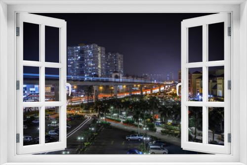 Fototapeta Naklejka Na Ścianę Okno 3D - Rooftop View At Night