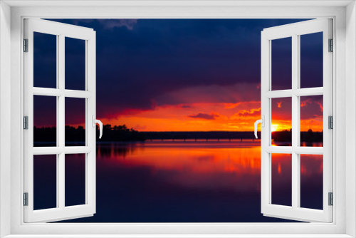 Fototapeta Naklejka Na Ścianę Okno 3D - Sunset on the lake Saint lake.Shatura, Moscow region