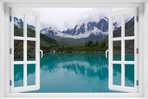 Fototapeta Naklejka Na Ścianę Okno 3D - Reflection of mountains in the water. Altai Mountains, Russia.
