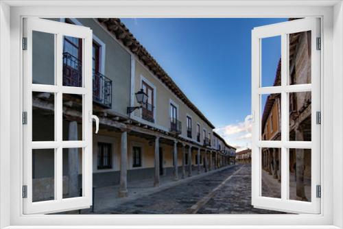 Fototapeta Naklejka Na Ścianę Okno 3D - Street with arcades in Ampudia, Palencia