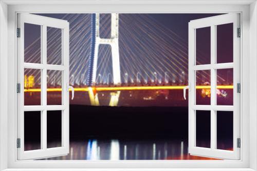 Fototapeta Naklejka Na Ścianę Okno 3D - bridge night