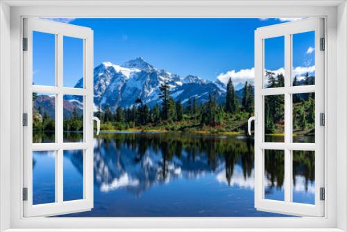 Fototapeta Naklejka Na Ścianę Okno 3D - Picture Lake Reflection of Mount Shuksan