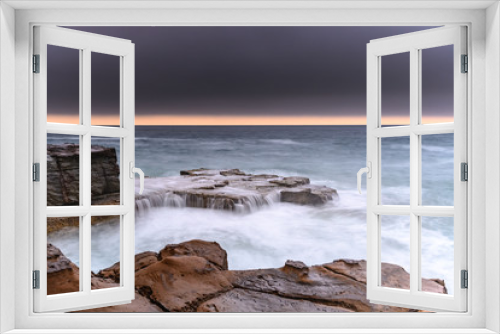 Fototapeta Naklejka Na Ścianę Okno 3D - Overcast Coastal Seascape from Sandstone Headland