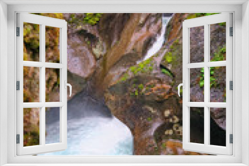 Fototapeta Naklejka Na Ścianę Okno 3D - Waterfall of Leiternkammerklamm gorge at Wild Gerlostal valley Austria