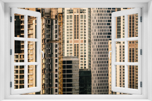 Close up of skyscrapers in Dubai, UAE