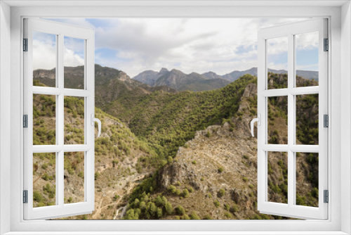 Fototapeta Naklejka Na Ścianę Okno 3D - Mountain landscape with sunny sky