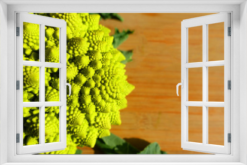 Fototapeta Naklejka Na Ścianę Okno 3D - Closeup photo of orange beautiful fresh cauliflower cabbage