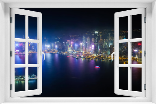 Fototapeta Naklejka Na Ścianę Okno 3D - 香港 スカイ100（環球貿易広場）からの夜景