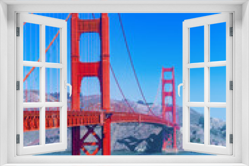 Fototapeta Naklejka Na Ścianę Okno 3D - Panorama of the Gold Gate Bridge and the other side of the bay. San Francisco.