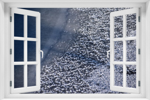 Fototapeta Naklejka Na Ścianę Okno 3D - 結晶状に凍った川