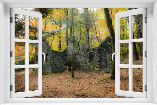 Fototapeta Naklejka Na Ścianę Okno 3D - Old stone house in autumn
