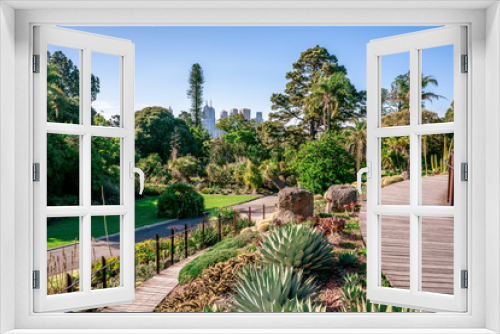 Fototapeta Naklejka Na Ścianę Okno 3D - Royal Botanical gardens scenic view in Melbourne VicAustralia
