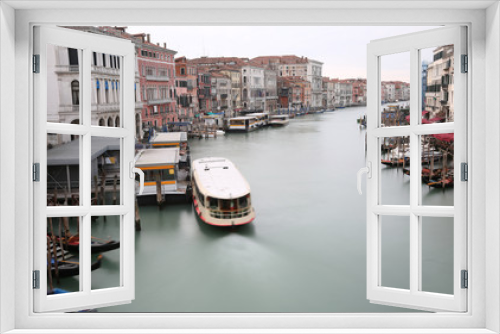 Fototapeta Naklejka Na Ścianę Okno 3D - passenger boat called VAPORETTO in the big canal in Venice with