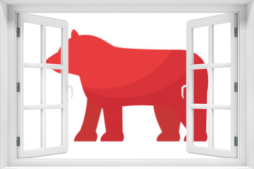 Fototapeta Naklejka Na Ścianę Okno 3D - red bear symbol