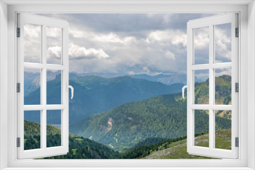 Fototapeta Naklejka Na Ścianę Okno 3D - View of a mountainous landscape in the Alps