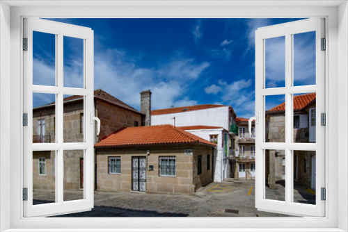 Fototapeta Naklejka Na Ścianę Okno 3D - Street with old stone houses in Pontevedra