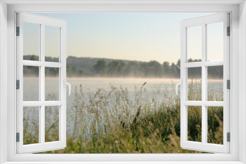 Fototapeta Naklejka Na Ścianę Okno 3D - Beautiful spring landscape in morning. Reflections in water