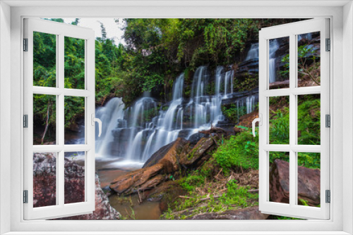 Fototapeta Naklejka Na Ścianę Okno 3D - Tad-Pla-Kang waterfall, Beautiful waterfall in Chattrakan nationalpark  Pitsanulok province, ThaiLand.