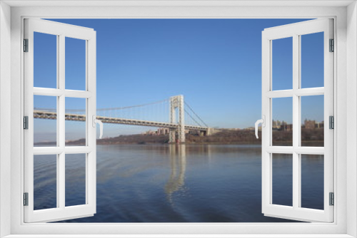 Fototapeta Naklejka Na Ścianę Okno 3D - George-Washington-Brücke, New York