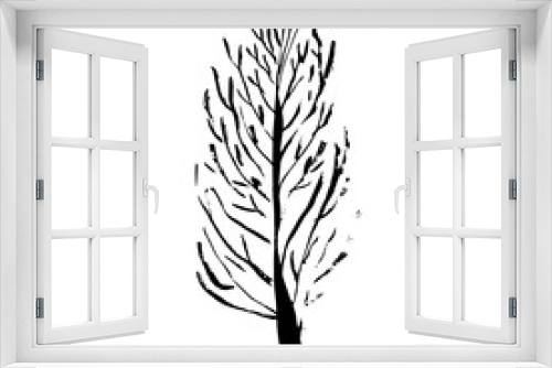 Fototapeta Naklejka Na Ścianę Okno 3D - Tree silhouette. Hand drawn vector illustration.