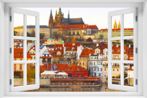 Fototapeta Naklejka Na Ścianę Okno 3D - Prague Castle, Vltava . Czech Republic
