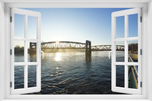 Fototapeta Naklejka Na Ścianę Okno 3D - Historische Hubbrücke in Magdeburg