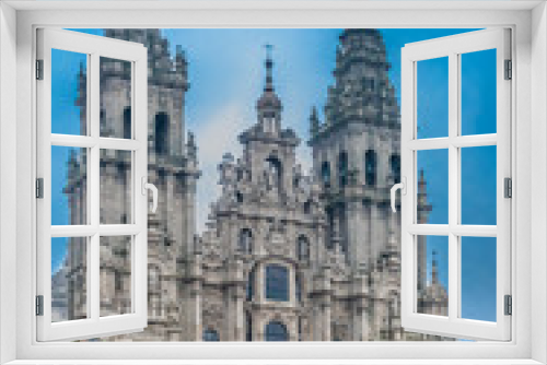 Fototapeta Naklejka Na Ścianę Okno 3D - Cathedral of Santiago de Compostela, capital of Galicia, Spain. the main destination of the Way of St. James. Its Old Town is a UNESCO World Heritage Site.