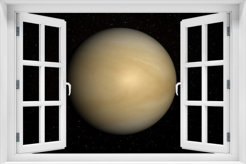 Fototapeta Naklejka Na Ścianę Okno 3D - Venus isolated on a starry background. This image shows the cloud layer, not the solid terrain below. Elements of this image furnished by NASA.
