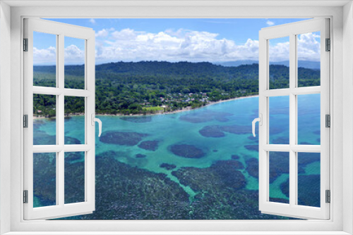 Fototapeta Naklejka Na Ścianę Okno 3D - Caribbean sea and coast from drone