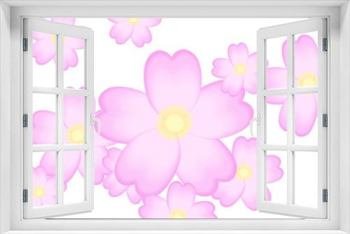 Fototapeta Naklejka Na Ścianę Okno 3D - Cherry blossoms in full bloom Background material.  桜舞う背景素材