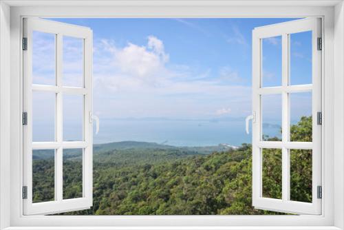 Fototapeta Naklejka Na Ścianę Okno 3D - View of the valley and the unusual mountains from the viewpoint, Krabi, Thailand
