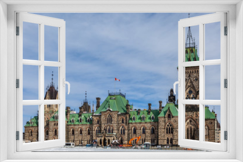 Fototapeta Naklejka Na Ścianę Okno 3D - Ottawa CANADA - February 17, 2019: Federal Parliament Building of Canada in Ottawa, North America