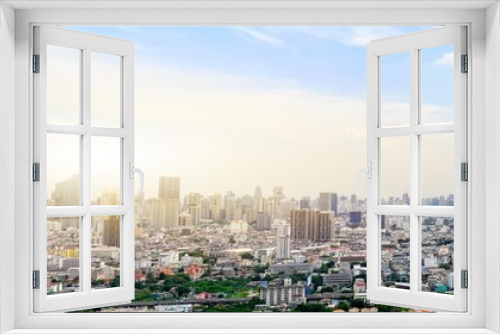 Fototapeta Naklejka Na Ścianę Okno 3D - Panoramic View of Bangkok City Scape