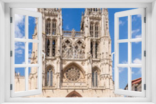 Burgos, Spain. The facade of the Gothic Cathedral of Our Lady, XIII - XVI centuries. UNESCO list