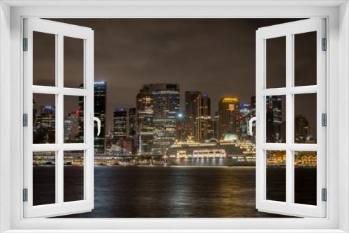 Fototapeta Naklejka Na Ścianę Okno 3D - night time on sydney harbour