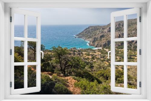 Fototapeta Naklejka Na Ścianę Okno 3D - Coastal landscape near Lissos archaeological site, south-west coast of Crete island, Greece