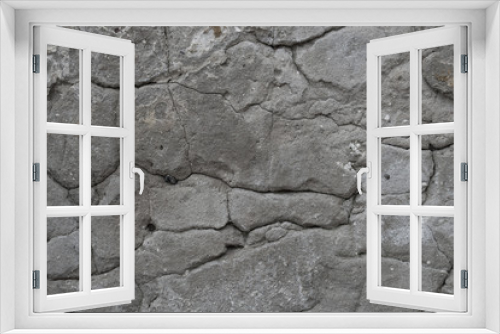 Fototapeta Naklejka Na Ścianę Okno 3D - old obsolete cracked cement wall background texture