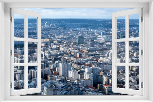 Fototapeta Naklejka Na Ścianę Okno 3D - Paris in winter general view of 15th arrondissement from above 