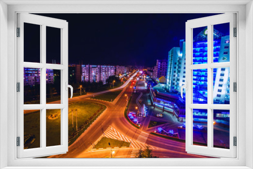 Fototapeta Naklejka Na Ścianę Okno 3D - night city