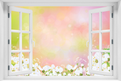 Fototapeta Naklejka Na Ścianę Okno 3D - Vector spring floral background.