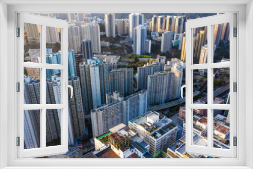 Fototapeta Naklejka Na Ścianę Okno 3D - Hong Kong city sunset