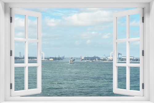 Fototapeta Naklejka Na Ścianę Okno 3D - Einfahrt vom Hafen in Rostock Warnemünde