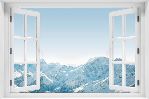 Fototapeta Naklejka Na Ścianę Okno 3D - Snowy winter. Panorama view from ski slope